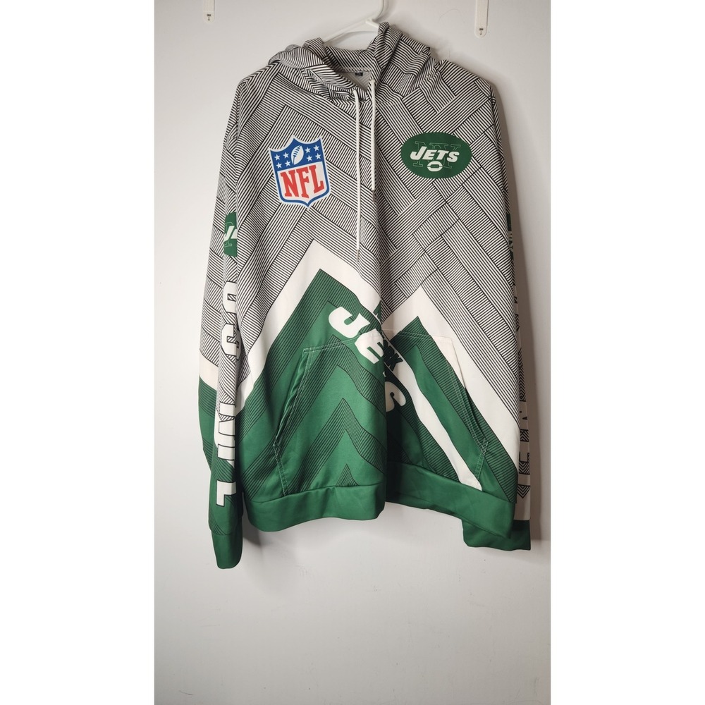 New York Jets NFL Mens Hoodie‎ Sweatshirt Size 3xl Green & Gray Brand